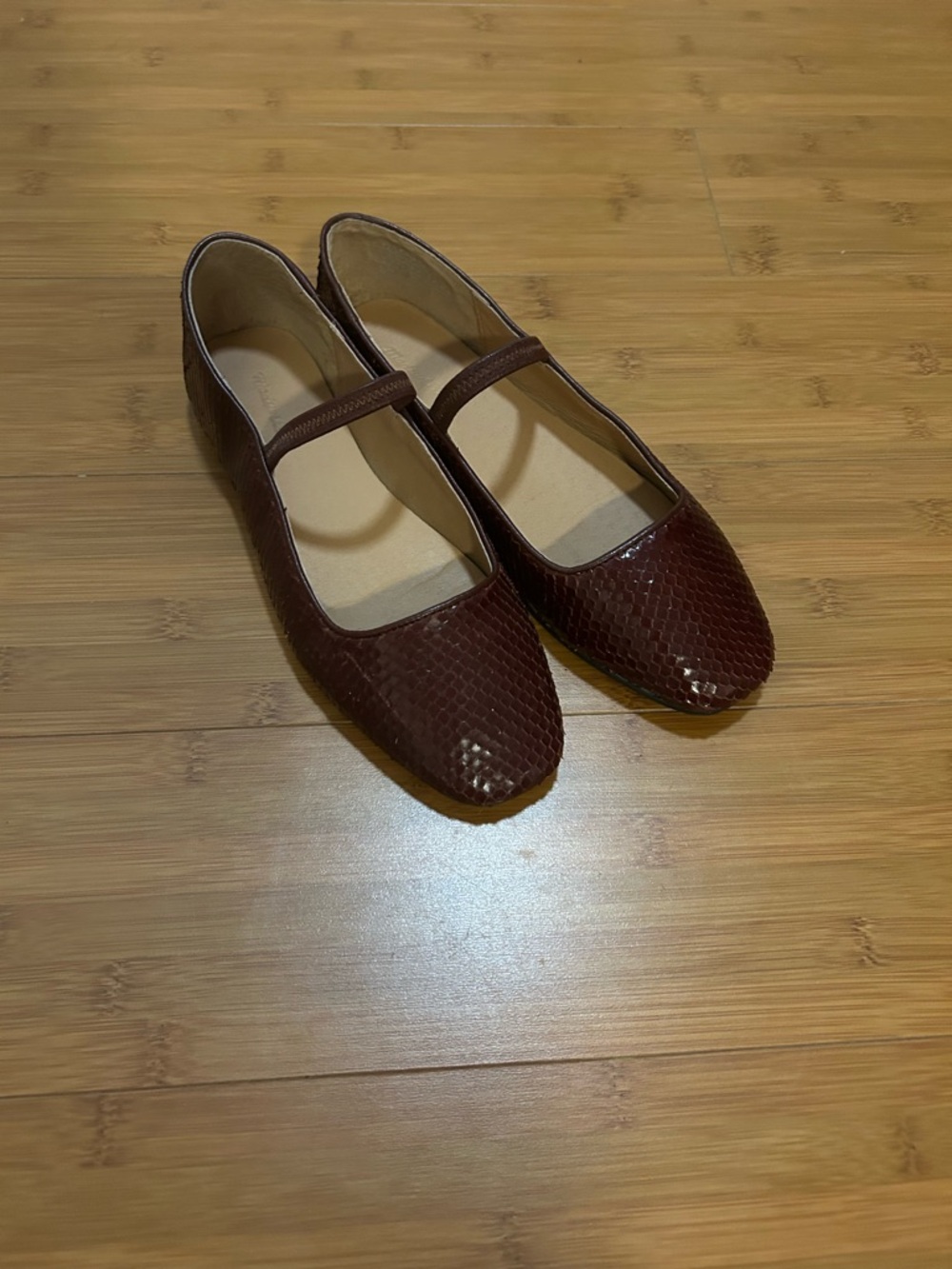 Madewell Greta Ballet Flats with Snake skin Textured Finish